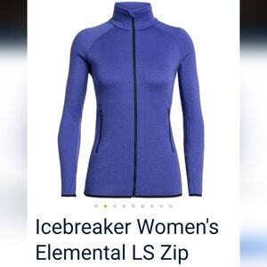 EUC Icebreaker Elemental Wool Fleece Jacket Purple Size XL